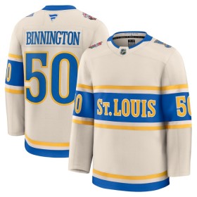 St. Louis Blues Fanatics Premium NHL Binnington 2024-25 Winter Classic Weiss Trikot - Herren